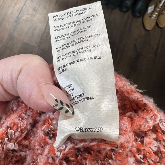 Free People BFF Cowl Neck Oversized Crop Sweater In Red Lotus SZ SM - Picture 6 of 6